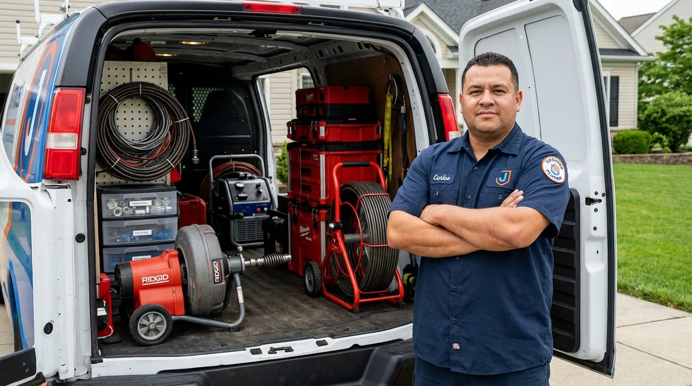 Professional drain cleaning equipment and Johns Plumbing LLC plumber in Lacey