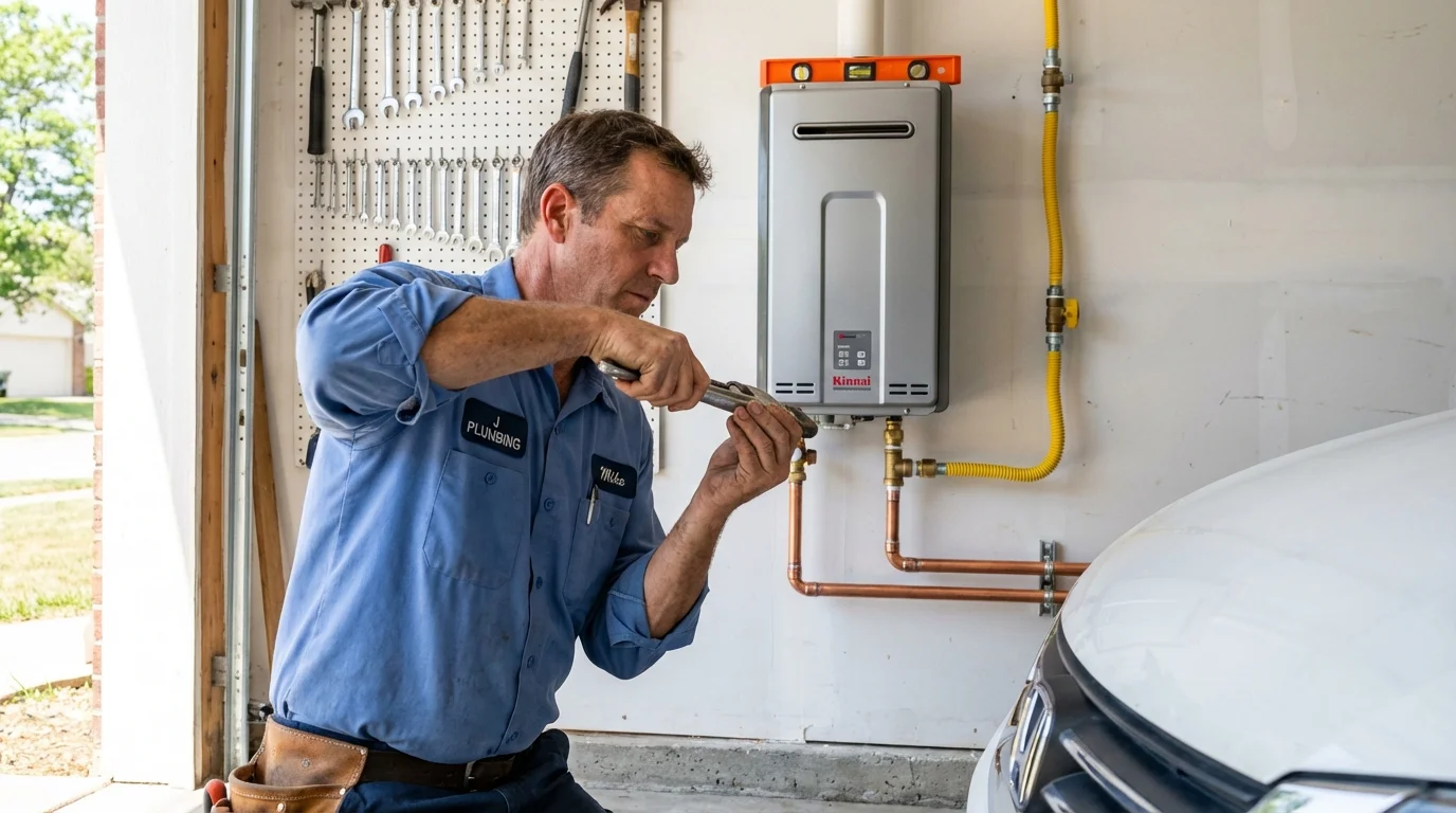 Tankless water heater installation by a Johns Plumbing LLC plumber in Lacey